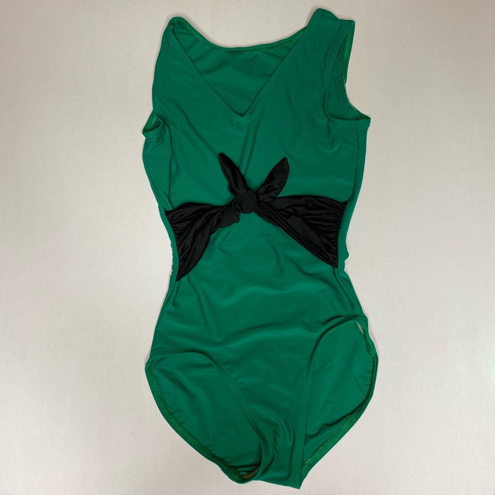 Green Tie Front Leotard